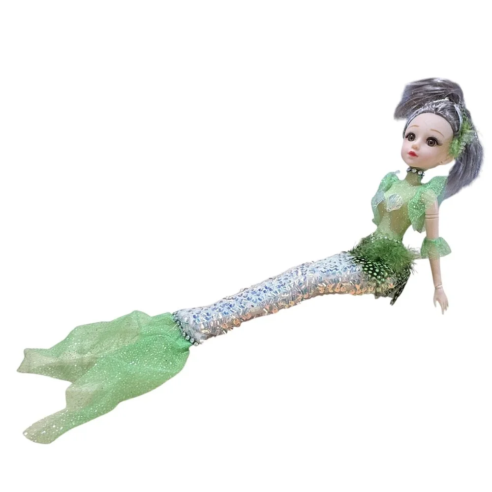 December Diamonds Sea Mist Green Mermaid Girl Doll‎ NIB Christmas Ocean Decor